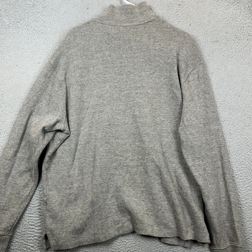 Polo Ralph Lauren Sweater Mens XL Grey Quarter Zip Knit Pullover Long Sleeve